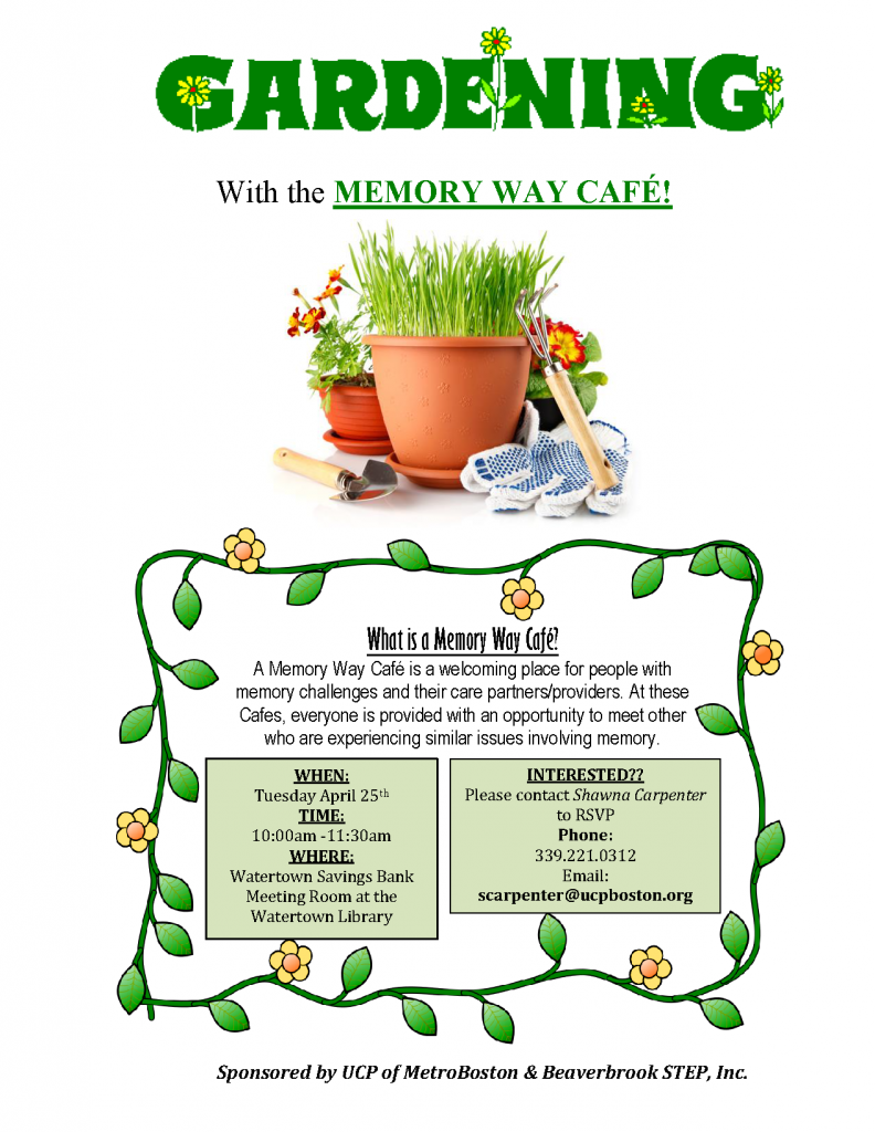 memory cafe spring flyer